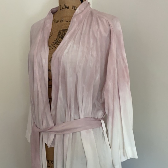 NEW Anthropologie Cloth & Stone Ombre Kimono Wrap Jacket Lavender White M - Picture 4 of 8